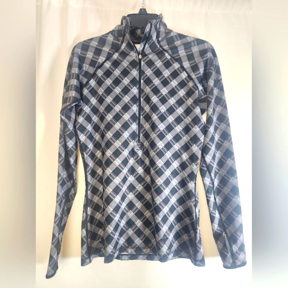Nike Pro black and gray half zip running top size Medium